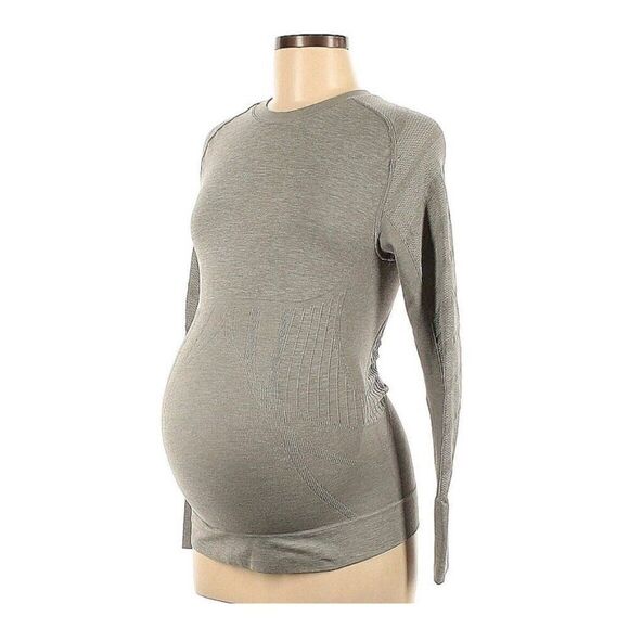 Blanqi Grey Sport Support Long Sleeve Active Top Size Medium Maternity - Picture 1 of 3